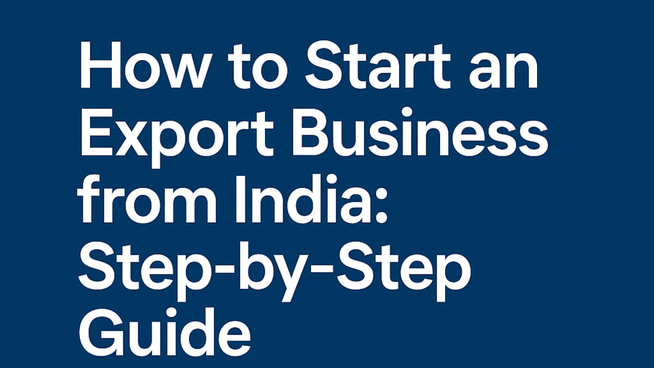 How to start export business from India