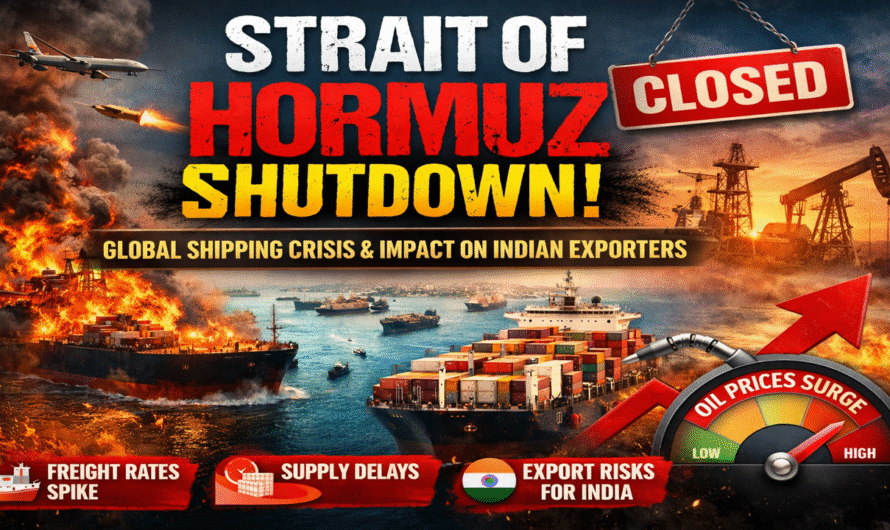 Strait of Hormuz Shutdown: Global Shipping Crisis, Freight Explosion & Impact on Indian Exporters (2026)